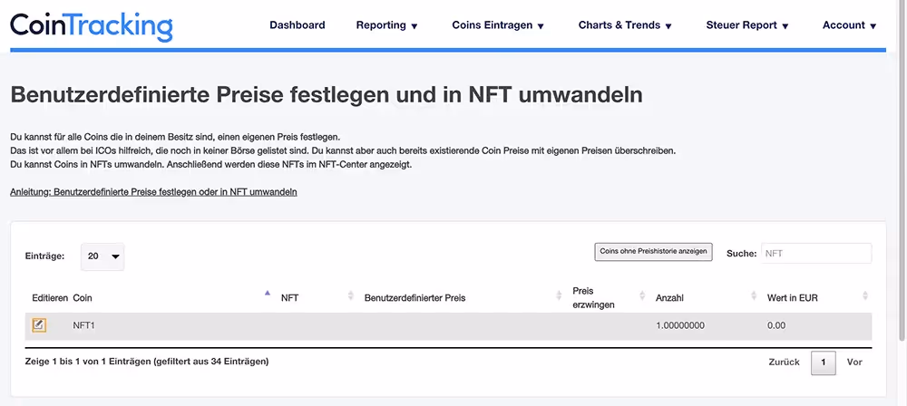 NFT editieren