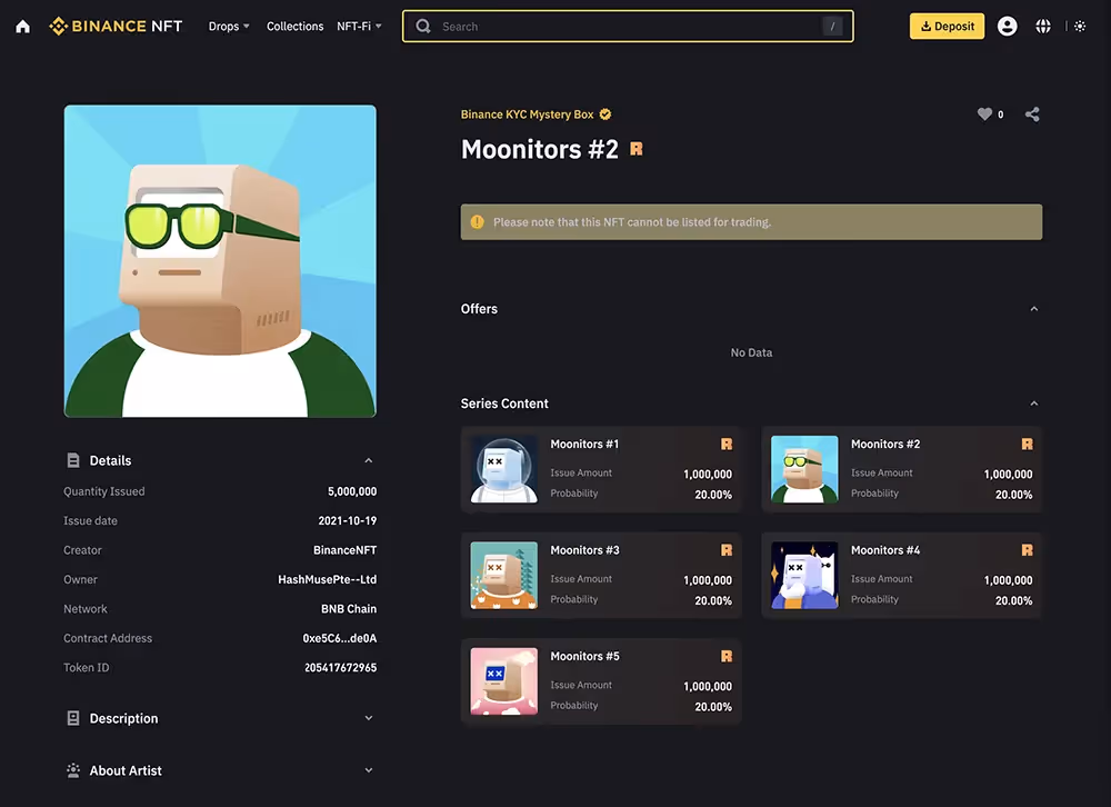 Binance NFT eintragen