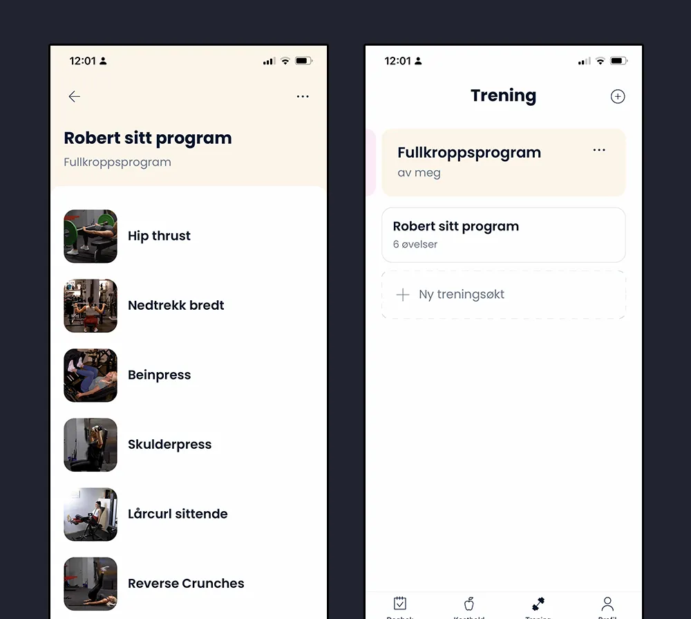 workout program in getinshape app