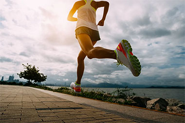 a woman running