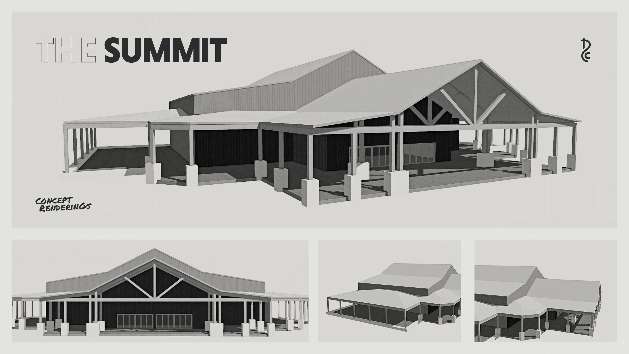 The Summit collage with basketball player and building feature.
