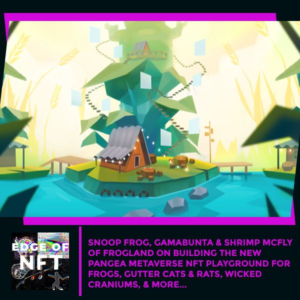 ||Frogland: The NFT space is gravitating towards metaverses because the artists want the world to be able to demonstrate their avatars that aren't working with NFTs in a more massive capacity, as you're not just scrolling through on a mobile phone.|Frogland: There will only ever be one Frogland sale, where the only way you can buy land in Frogland is by buying a frog. This is why we have the catch-phrase, "Buy a frog, get land."|Frogland: The level of gamification and narrative is something that you simply don't see in existing metaverses. The last-gen metaverse is a blank void for people to jump into to walk around, but they rely on individuals in there for any level of engagement.|Frogland: Part of the enchanting aspect of this is frogs are fun and cute, and everyone loves them, but they're mysterious. Their eyes are always a little shifty. You never know quite where they're looking, what they're thinking, or what they're doing.|Frogland: There are so many things you can do and this is what we're giving. It's a blank canvas for people to come in and start exploring, developing, and brainstorming what it is exactly they would want to do with this next-generation environment.|Frogland: Building metaverses, code, and stories in a controlled environment is a complex process. Having a say in that, at this scale with this level of developers and artists, is unprecedented and quite exciting for everyone.|
