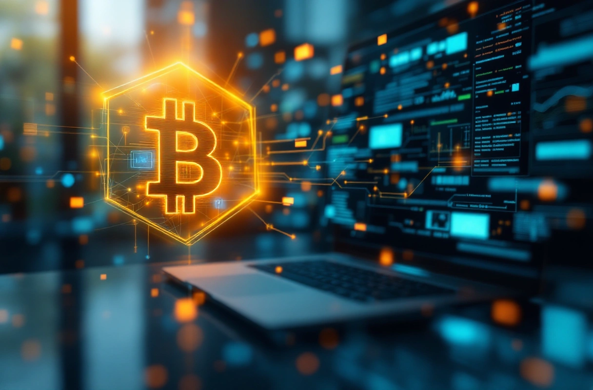 Professional image illustrating The Role of Blockchain in Fintech