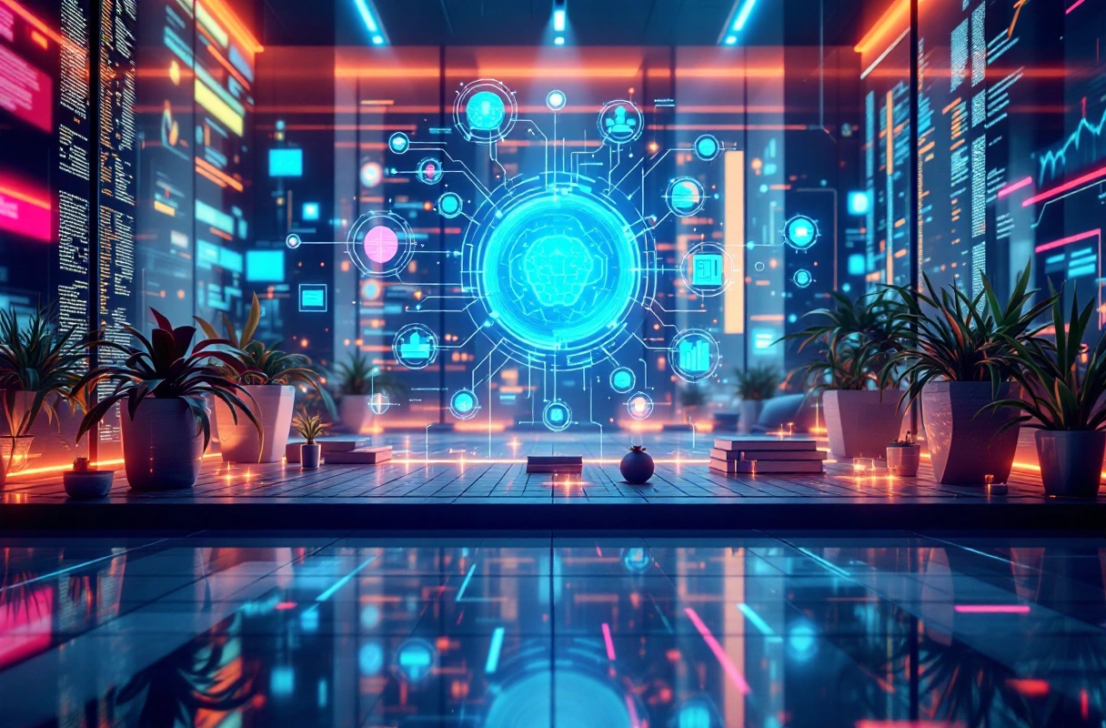 Professional image illustrating Understanding the Role of Artificial Intelligence in Blockchain Development