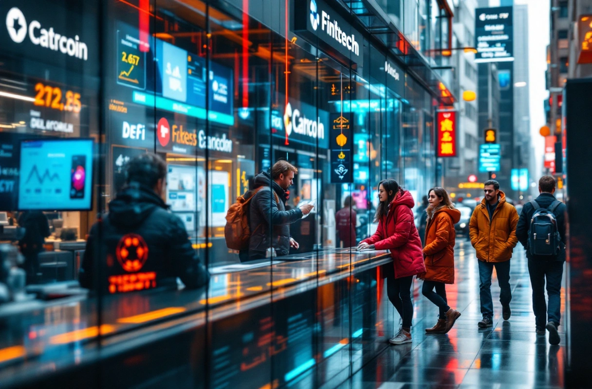 Professional image illustrating The Relationship Between Fintech and DeFi