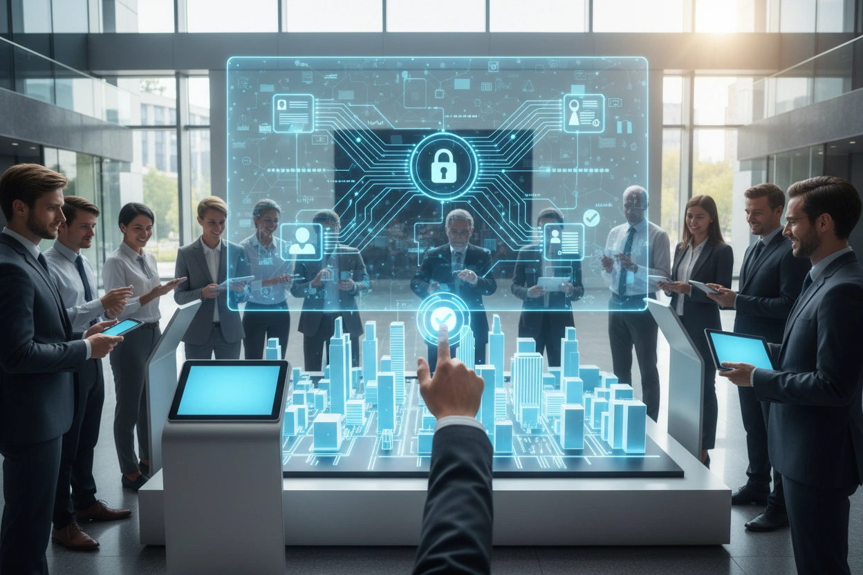 Professional image illustrating How Blockchain Technology Enhances Public Services