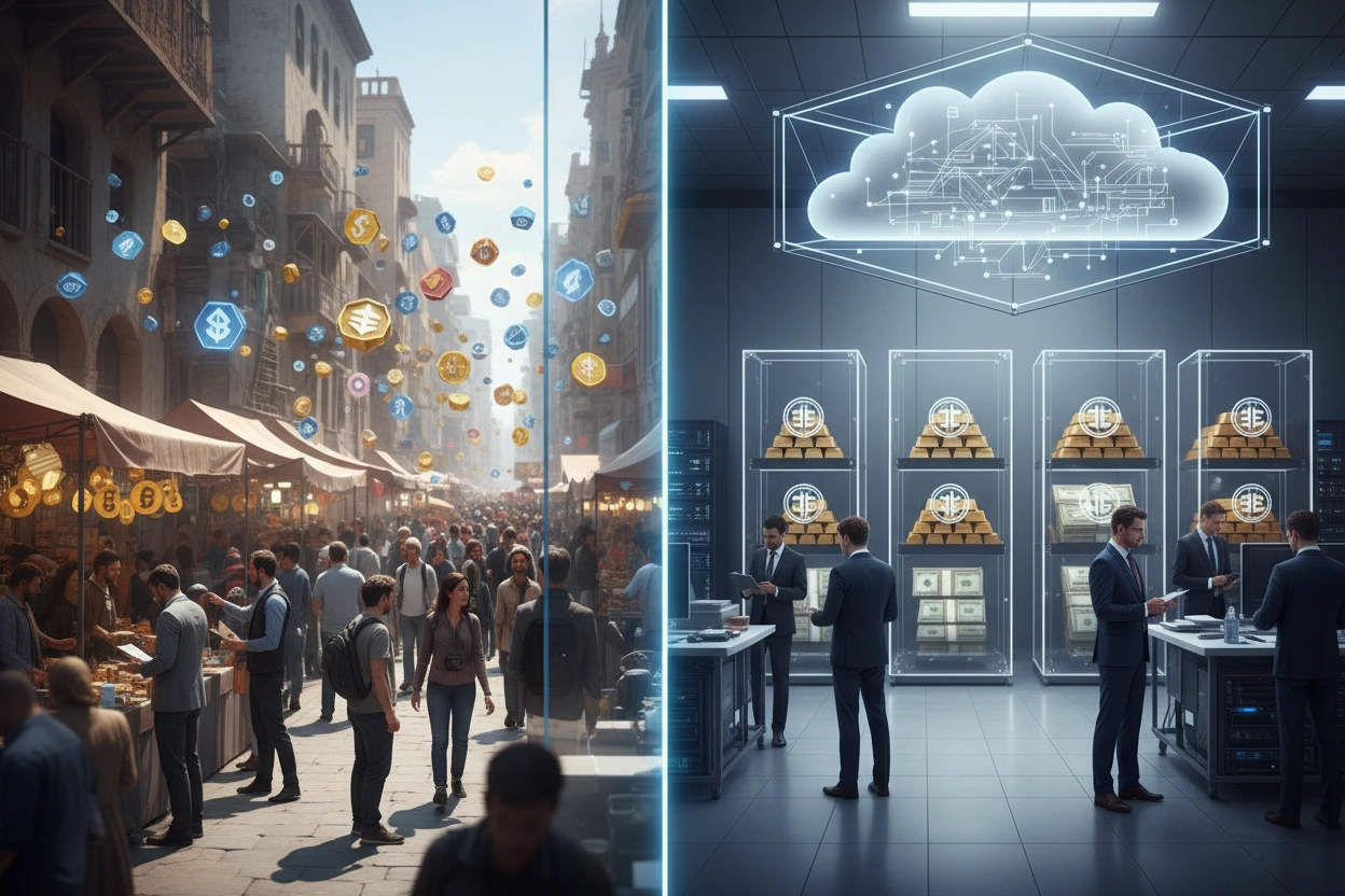 Professional image illustrating Key Differences Between Stablecoins and Other Crypto Assets