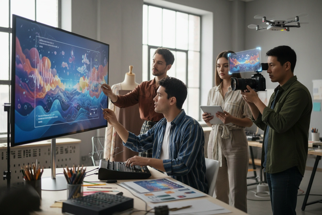 Professional image illustrating Practical Applications of AI in Various Creative Fields