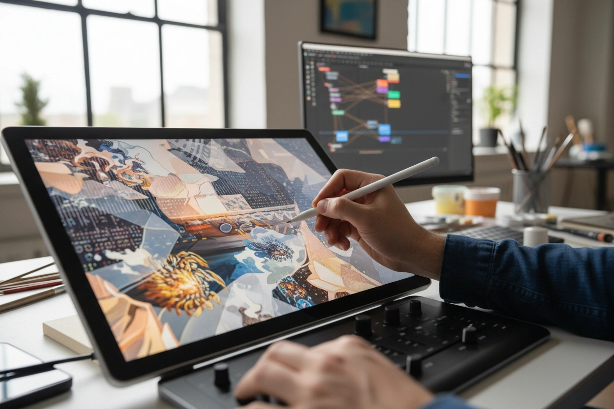 Professional image illustrating Exploring the Intersection of AI and Creativity