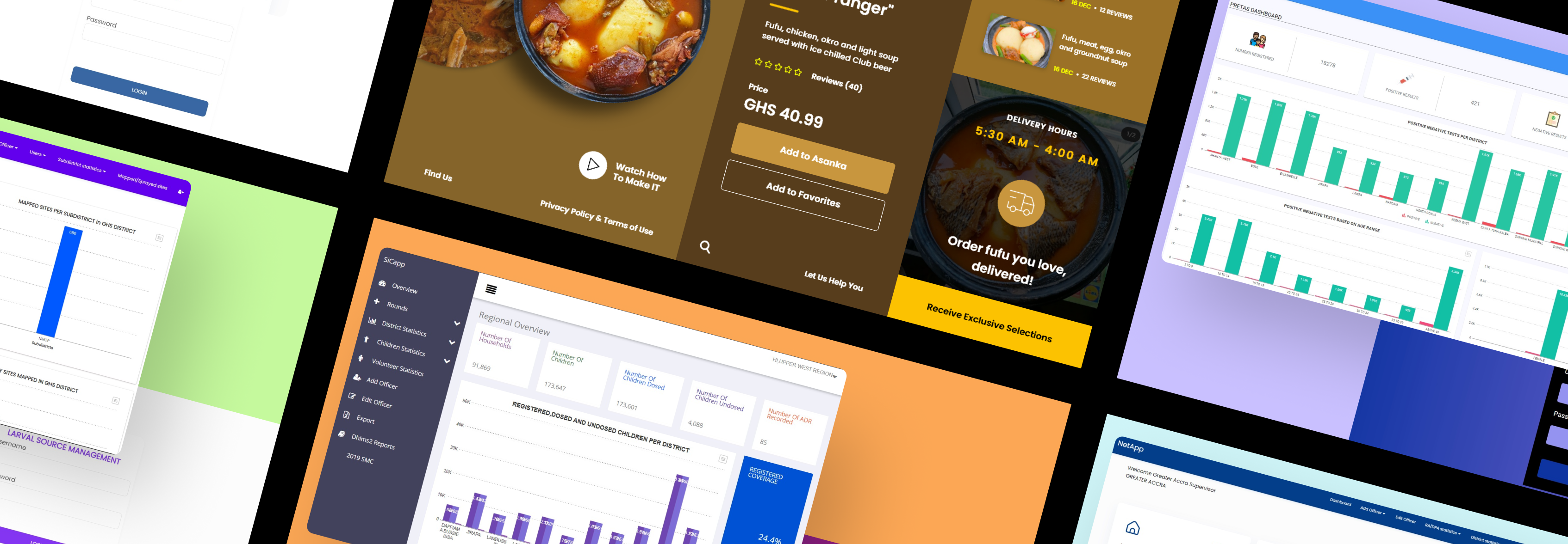 Screenshot collage of Hero banner of all the applications