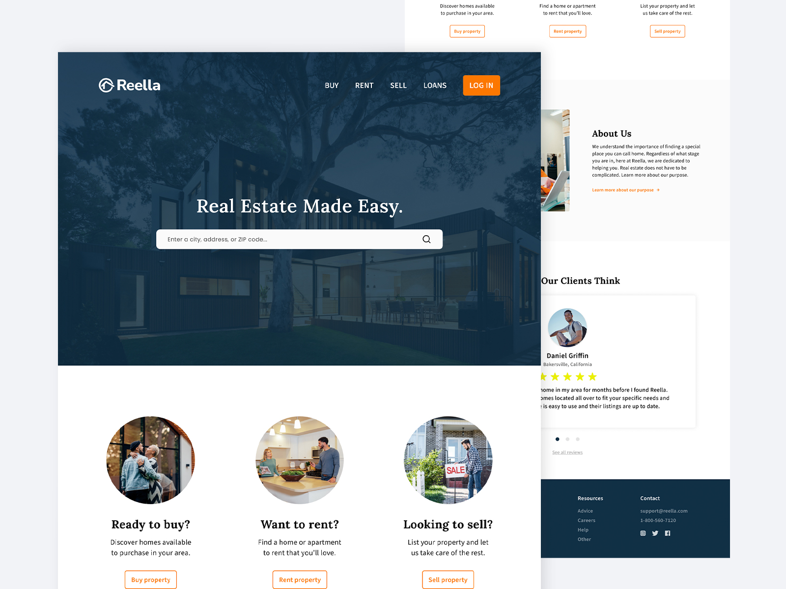 Reella Mockup - Landing page