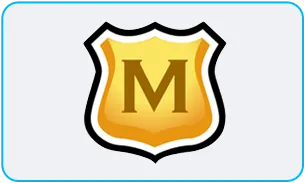 A gold Moderator badge symbolizing safety