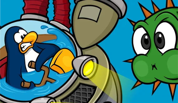 A photo depicting Aqua Grabber, a popular Club Penguin game