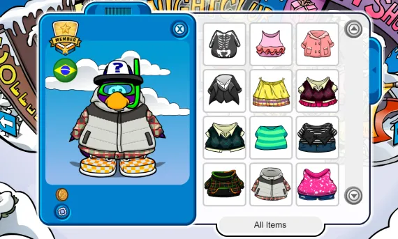 A demonstration image of the Club Penguin Legacy playercard