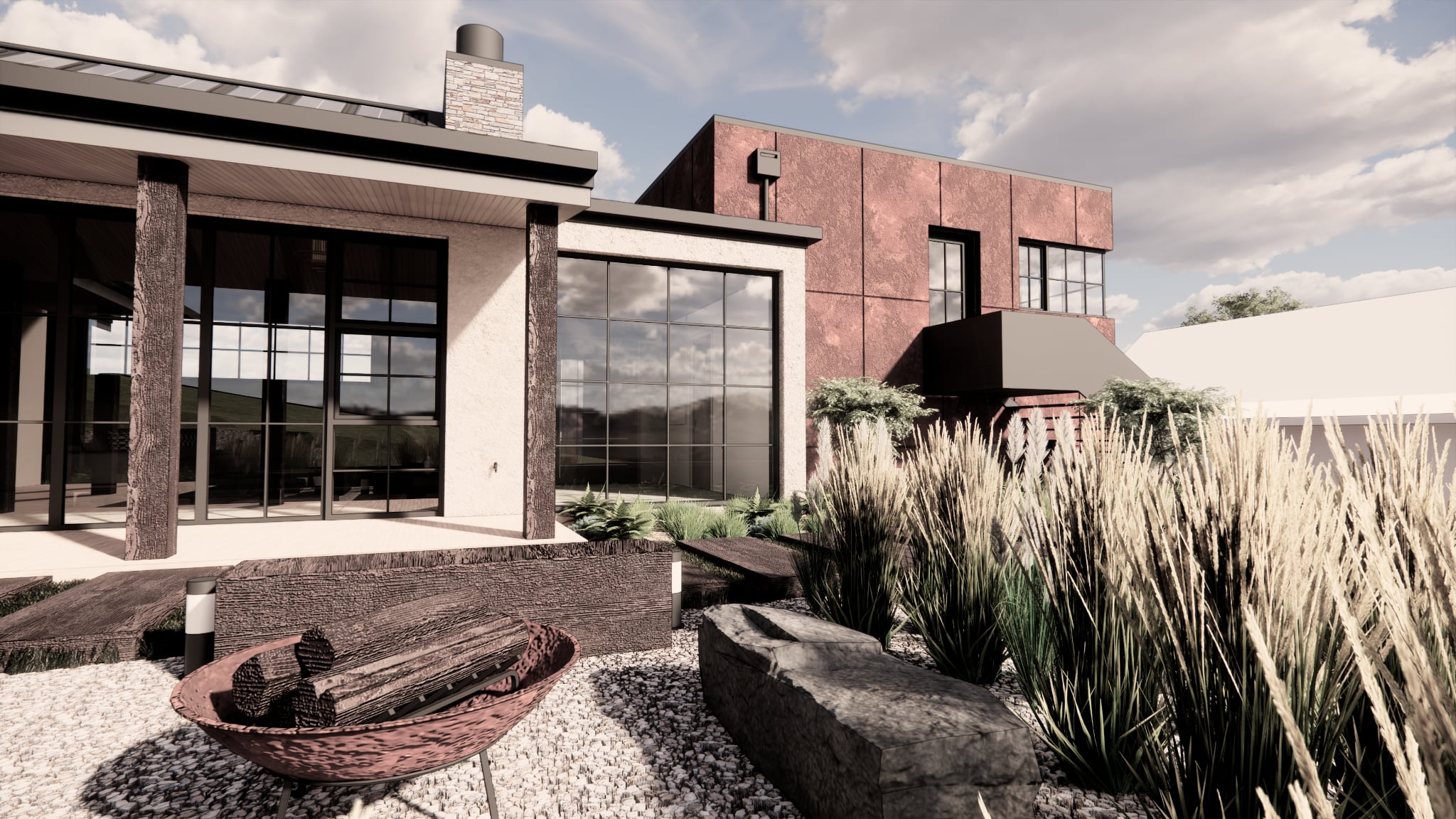 Modal Architecture Bespoke Design Quail Rise Queenstown New Build Render Exterior