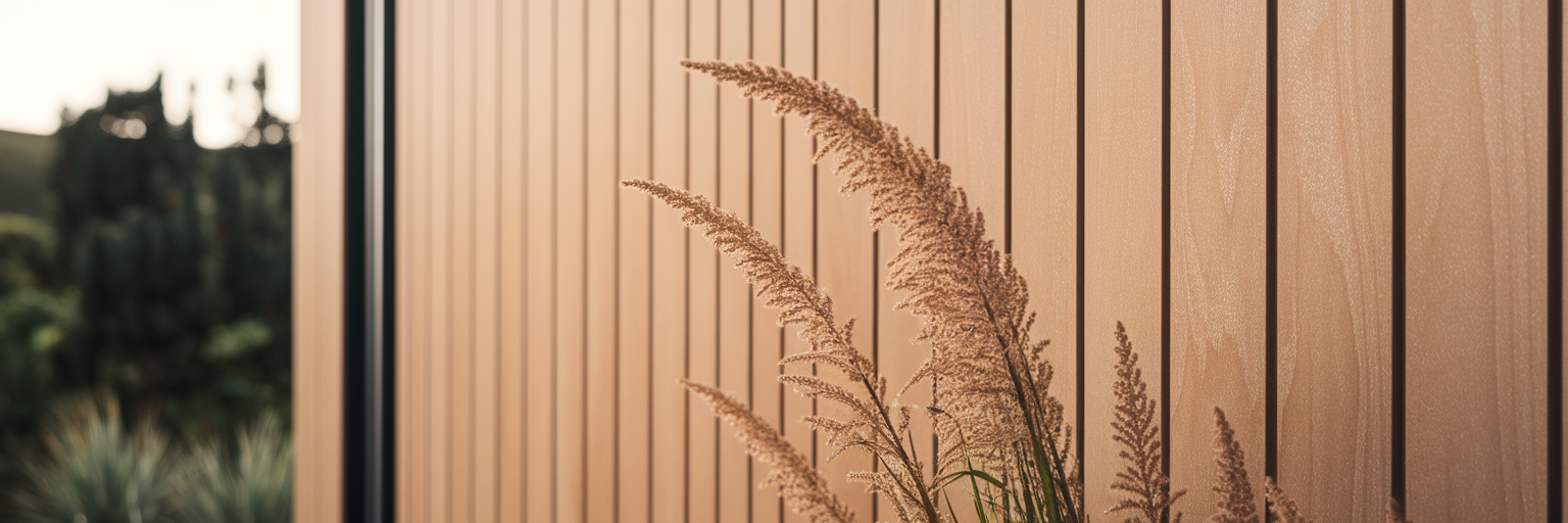 Low maintenance exterior cladding on modern home.