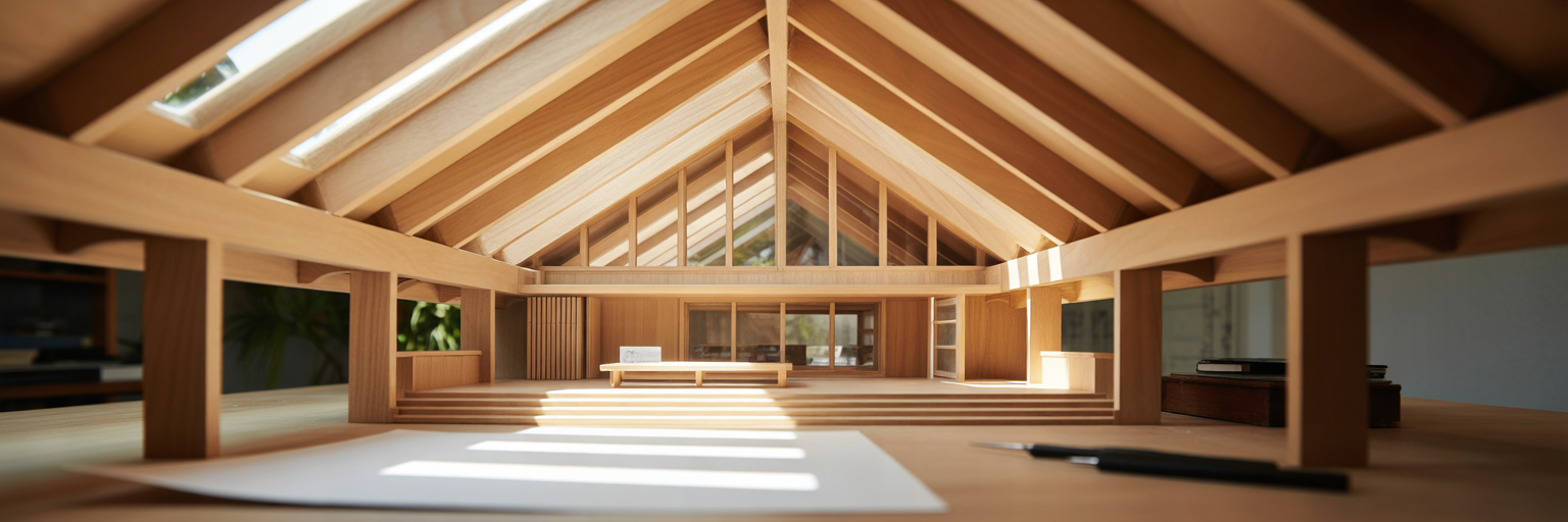 Architectural model showing sunlight in home.