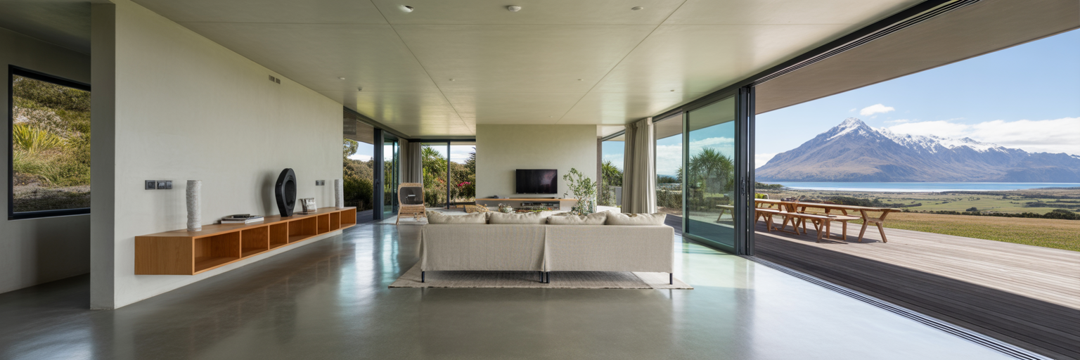 Open plan living area minimal upkeep.