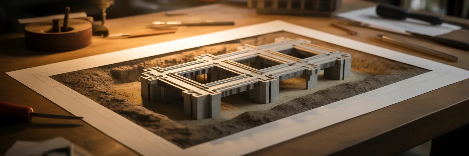 Architectural model showing a home's foundation.