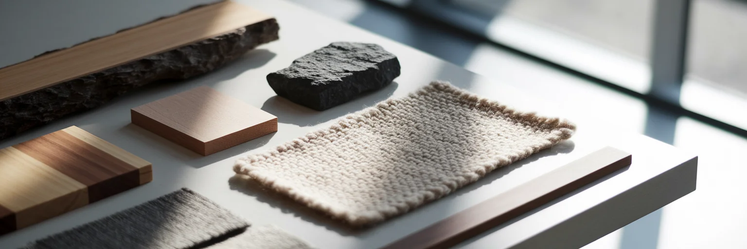 Natural home building material samples.