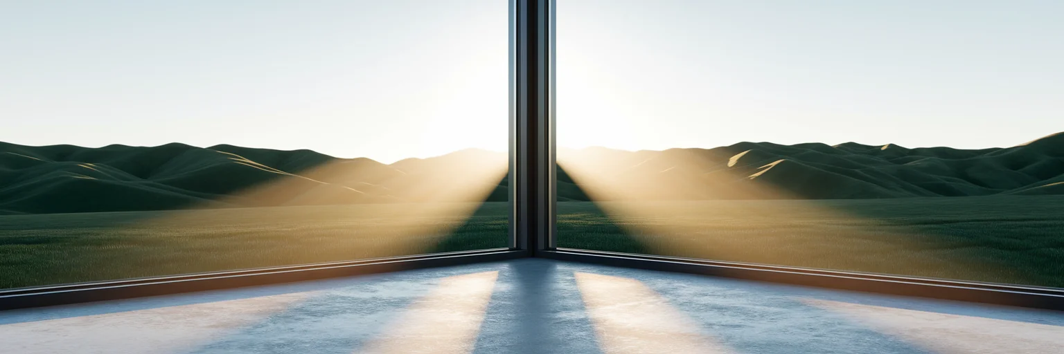 Sunbeam through double glazed window