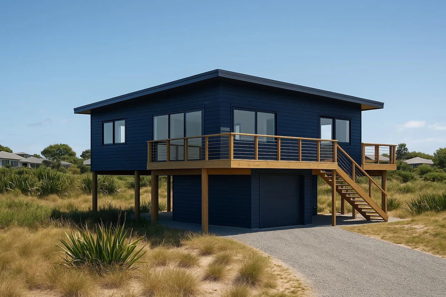 Modal Architecture, Flood Resilient Design, Building above the flood plane.