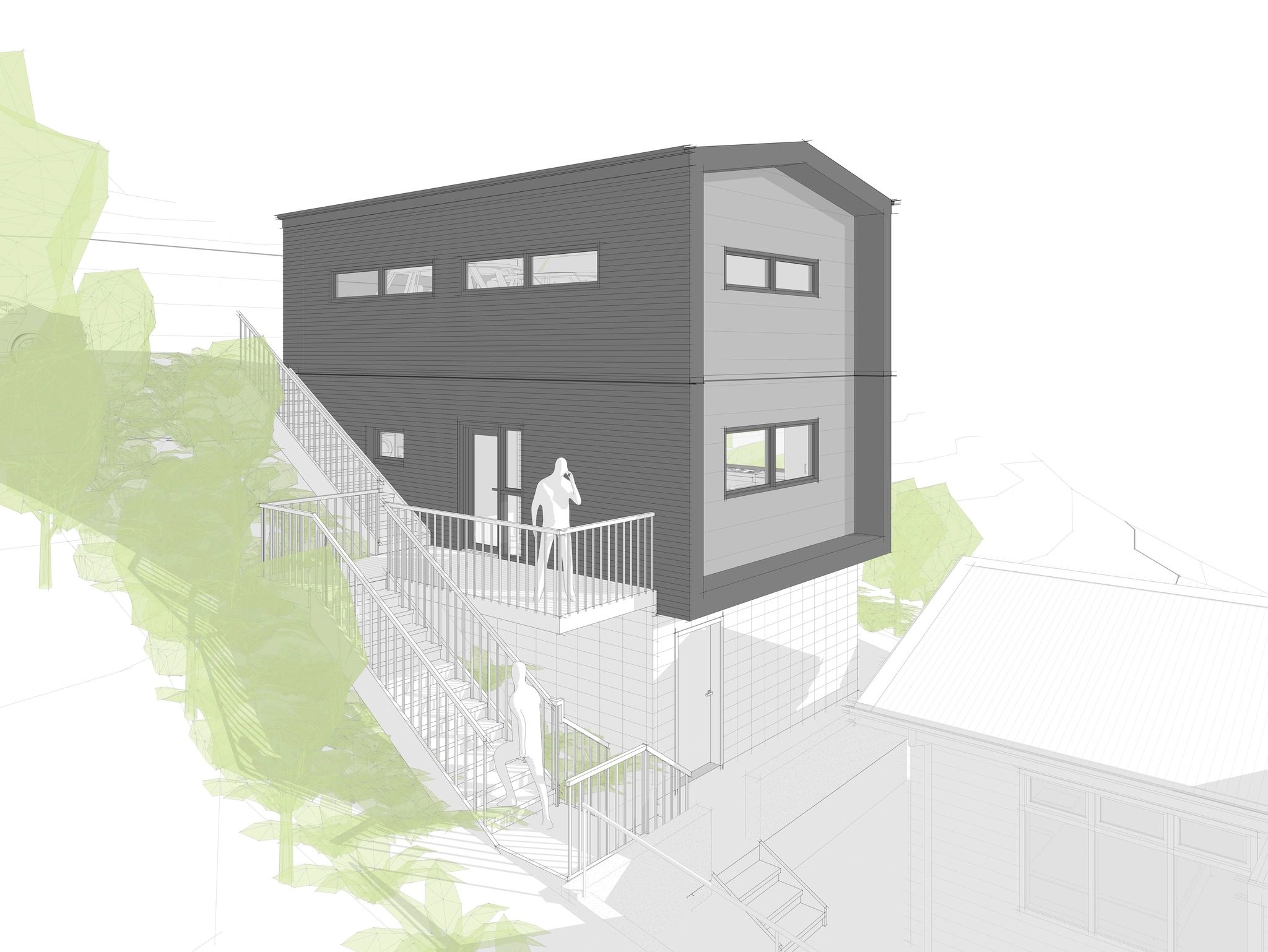 Modal Architecture Bespoke Design Infill Dwellings New Build 3D View