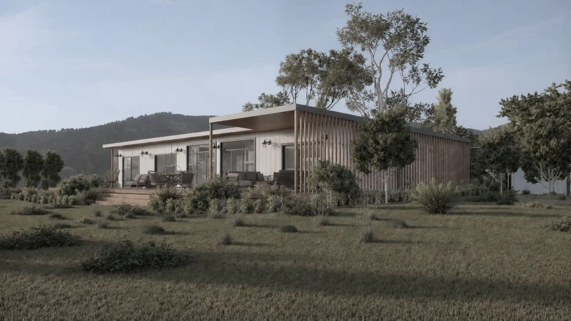 Exterior view of Donovan in Masterton, Wairarapa, designed by Modal Architecture.