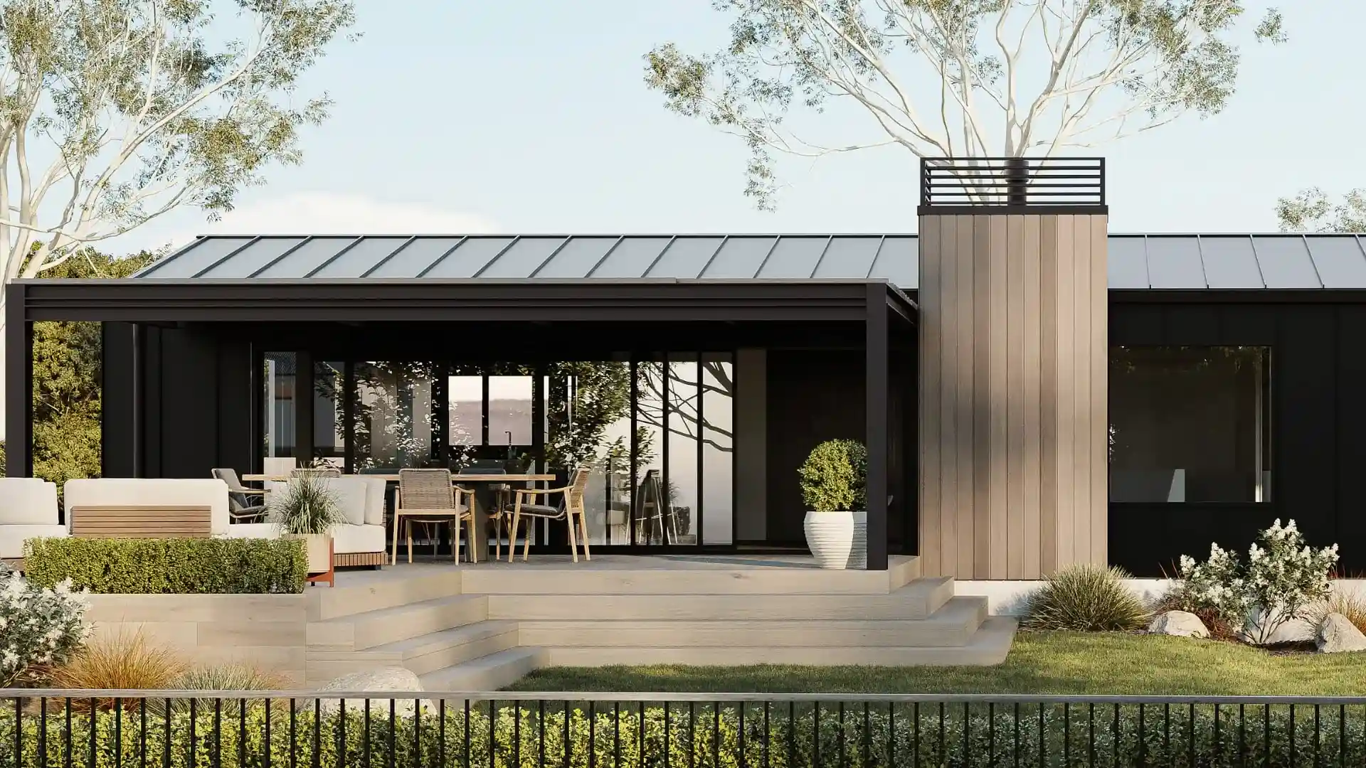 Contemporary New Zealand home designed by Modal Architecture, showcasing considered residential architecture and modern indoor outdoor living.