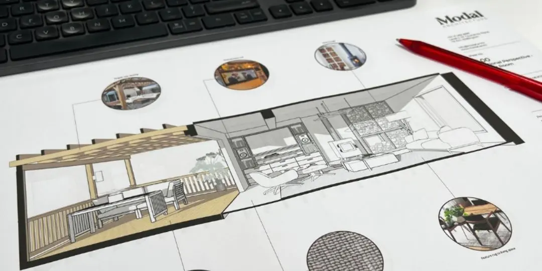 Modal Architectural Services Printed Architectural Concept Section Drawing