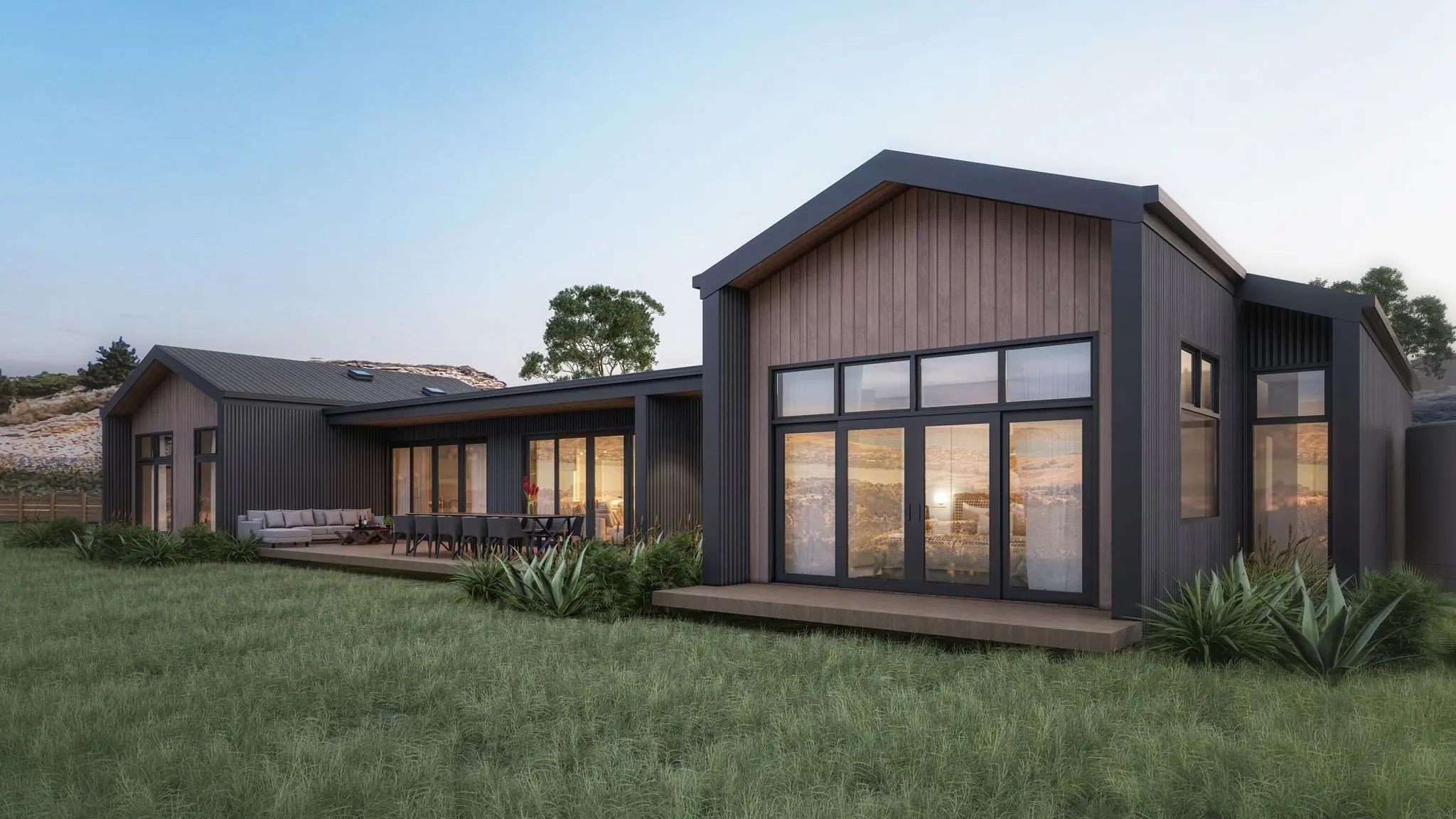 Contemporary New Zealand home designed by Modal Architecture, showcasing considered residential architecture and modern indoor outdoor living.
