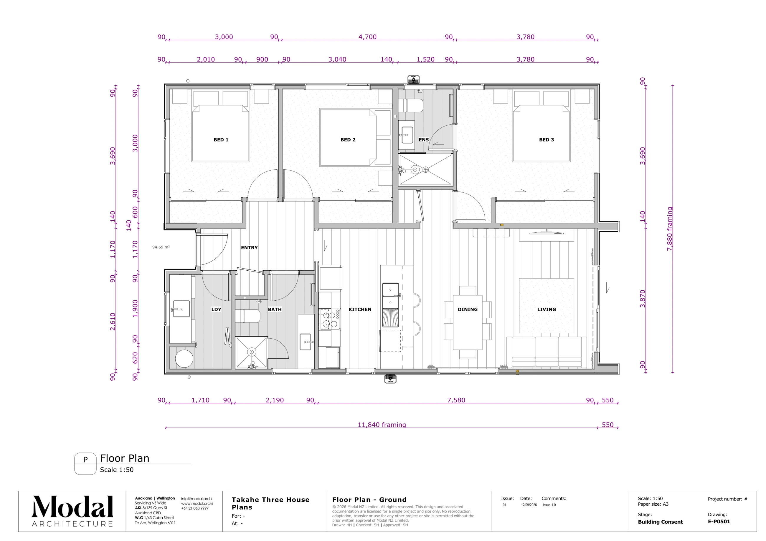Takahē Three Modal Architecture Nest Series floor plan