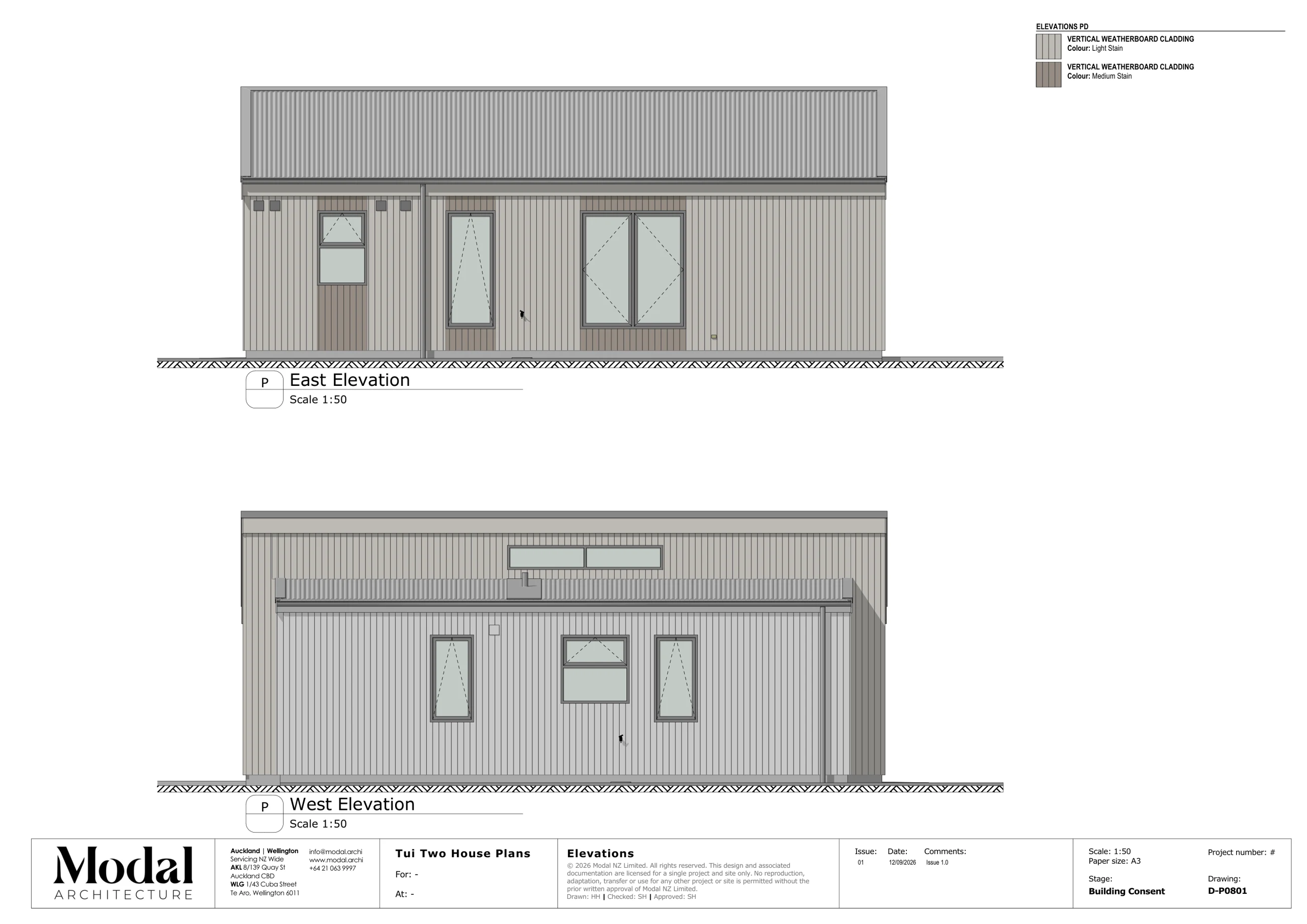 Tui Two Modal Architecture Nest Series elevations east west