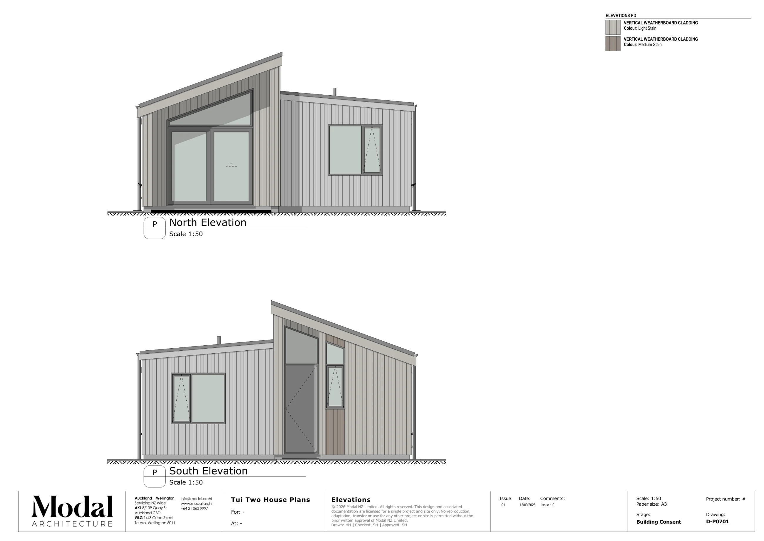 Tui Two Modal Architecture Nest Series elevations north south