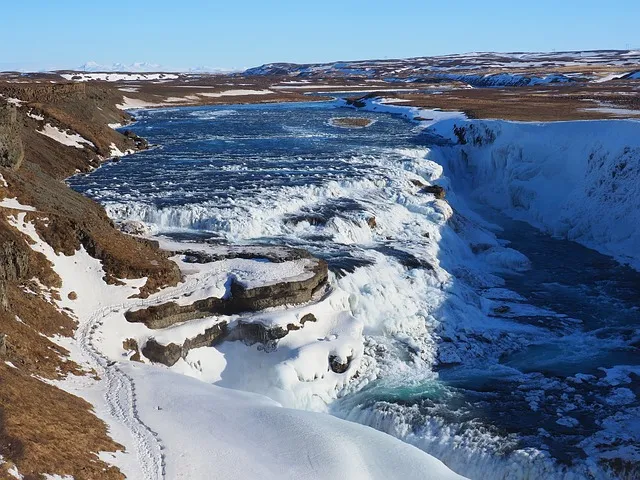gullfoss, waterfall, flow