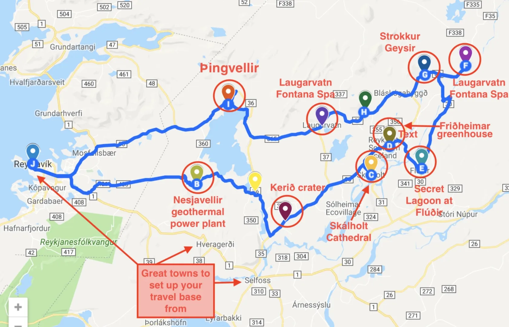 Iceland Golden Circle Guide: Route Map & Tour Itinerary
