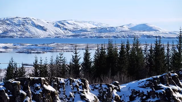 lake, mountain, thingvellir national park
