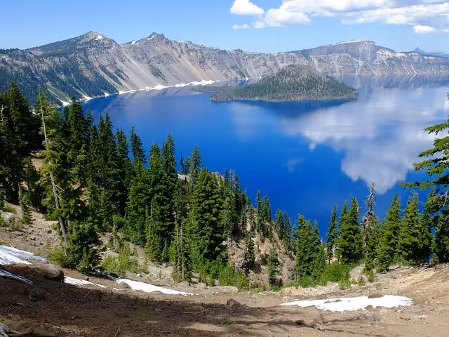 crater lake, lake, national park