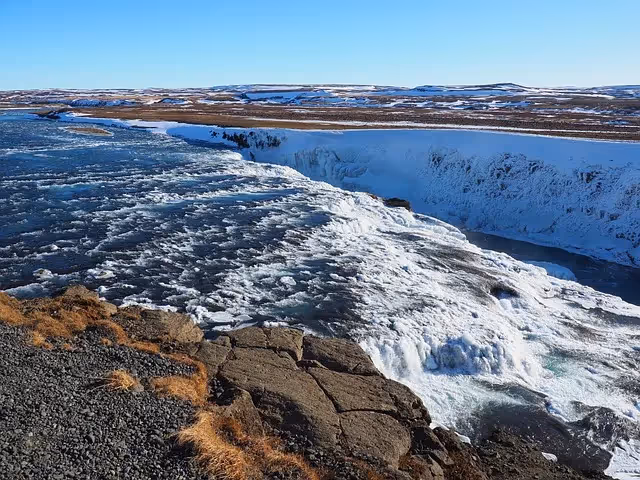 gullfoss, waterfall, flow