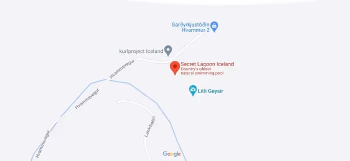 Secret lagoon map - location on Google maps