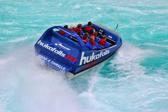 huka falls, huka river, jet boat