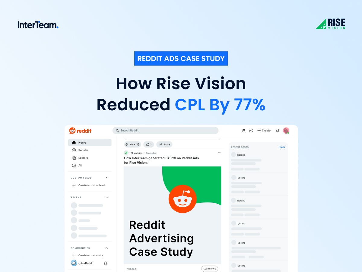 Reddit Advertising case studies cover from InterTeam