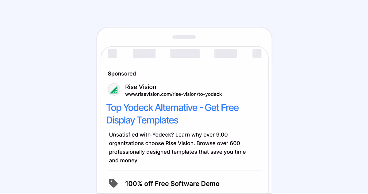 Compliant ad copy targeting a specific competitor without direct brand mention