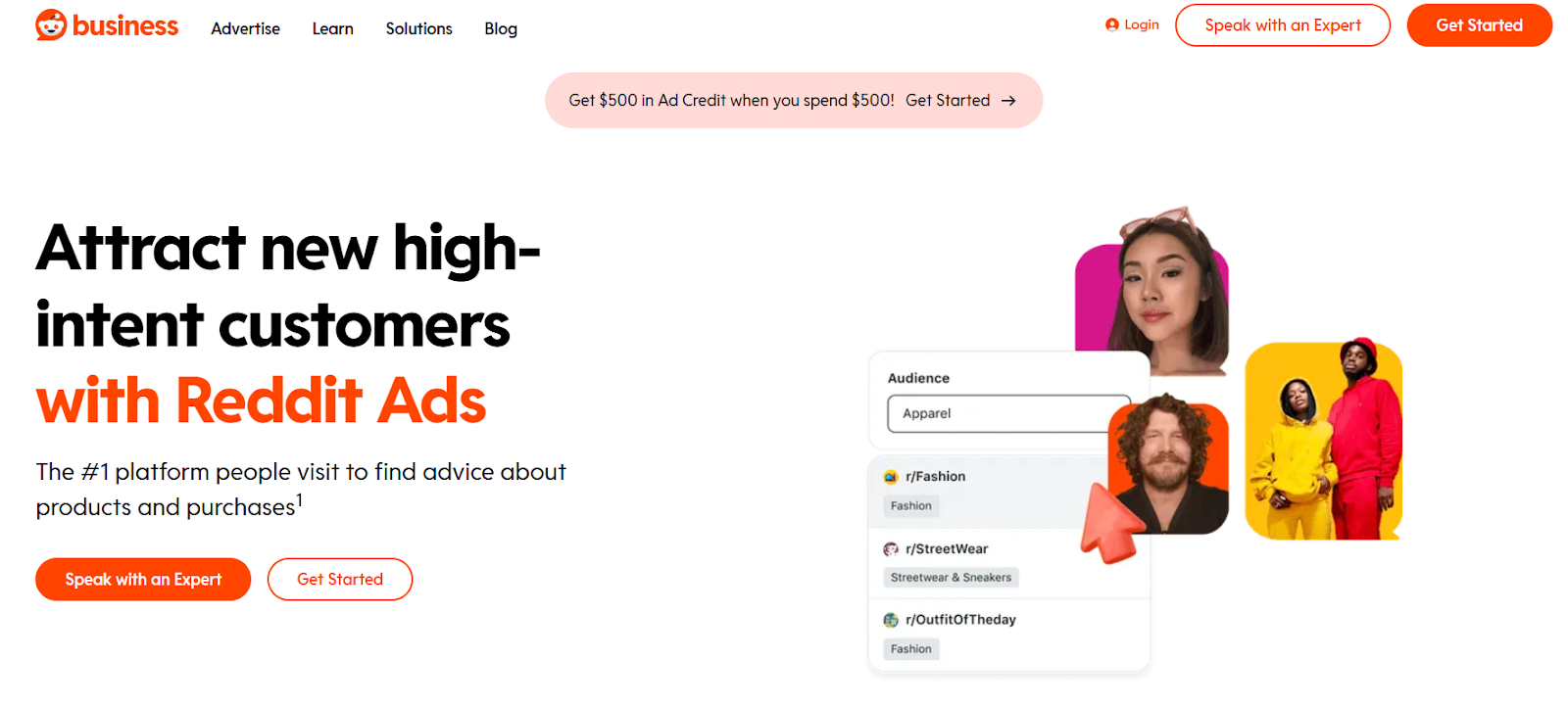 Reddit for Business Home Page