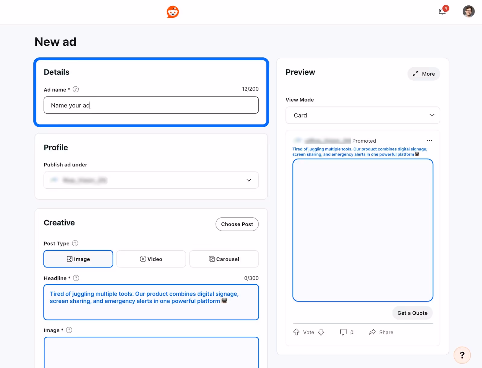 Naming a new Reddit ad and campaign.