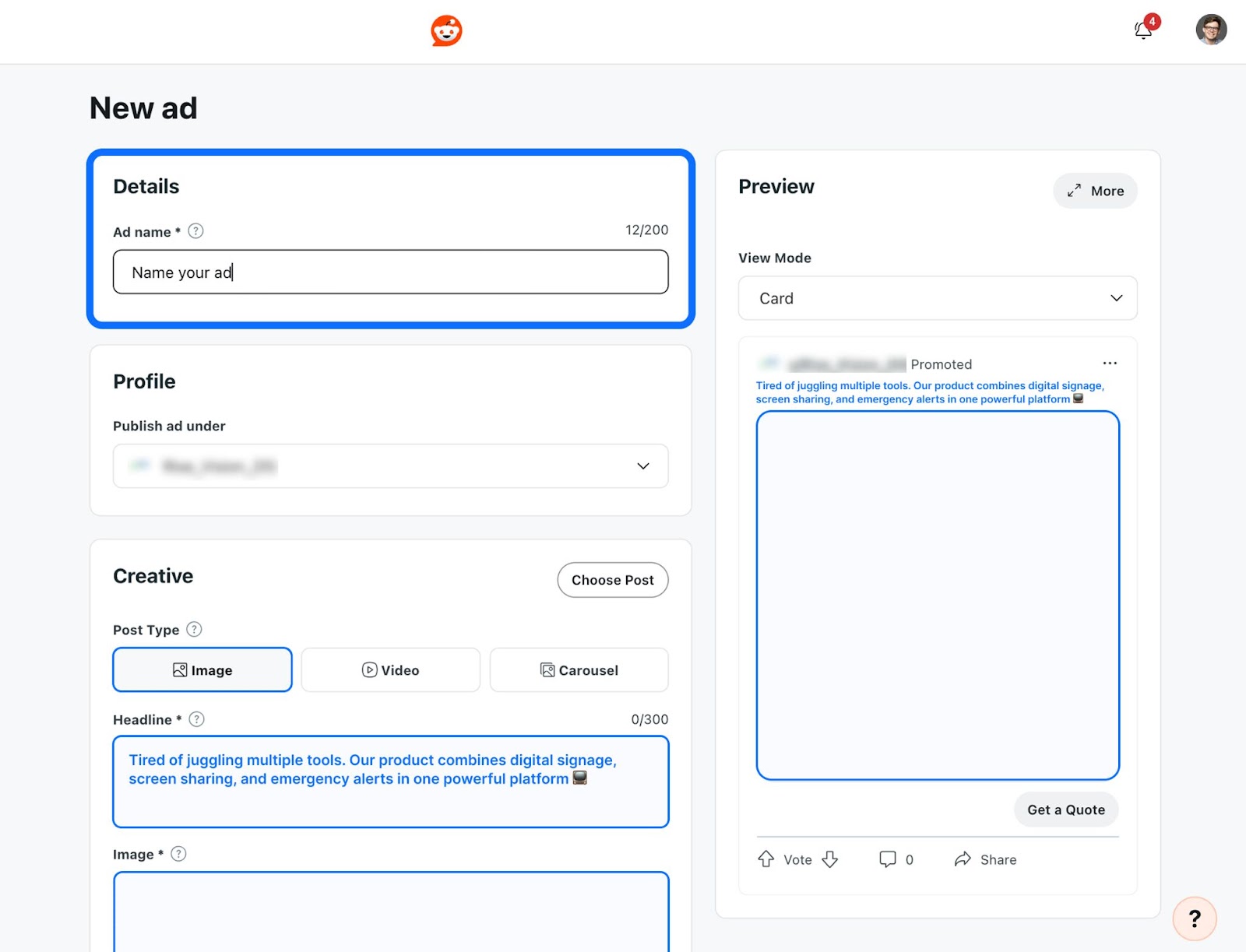 Naming a new Reddit ad and campaign.