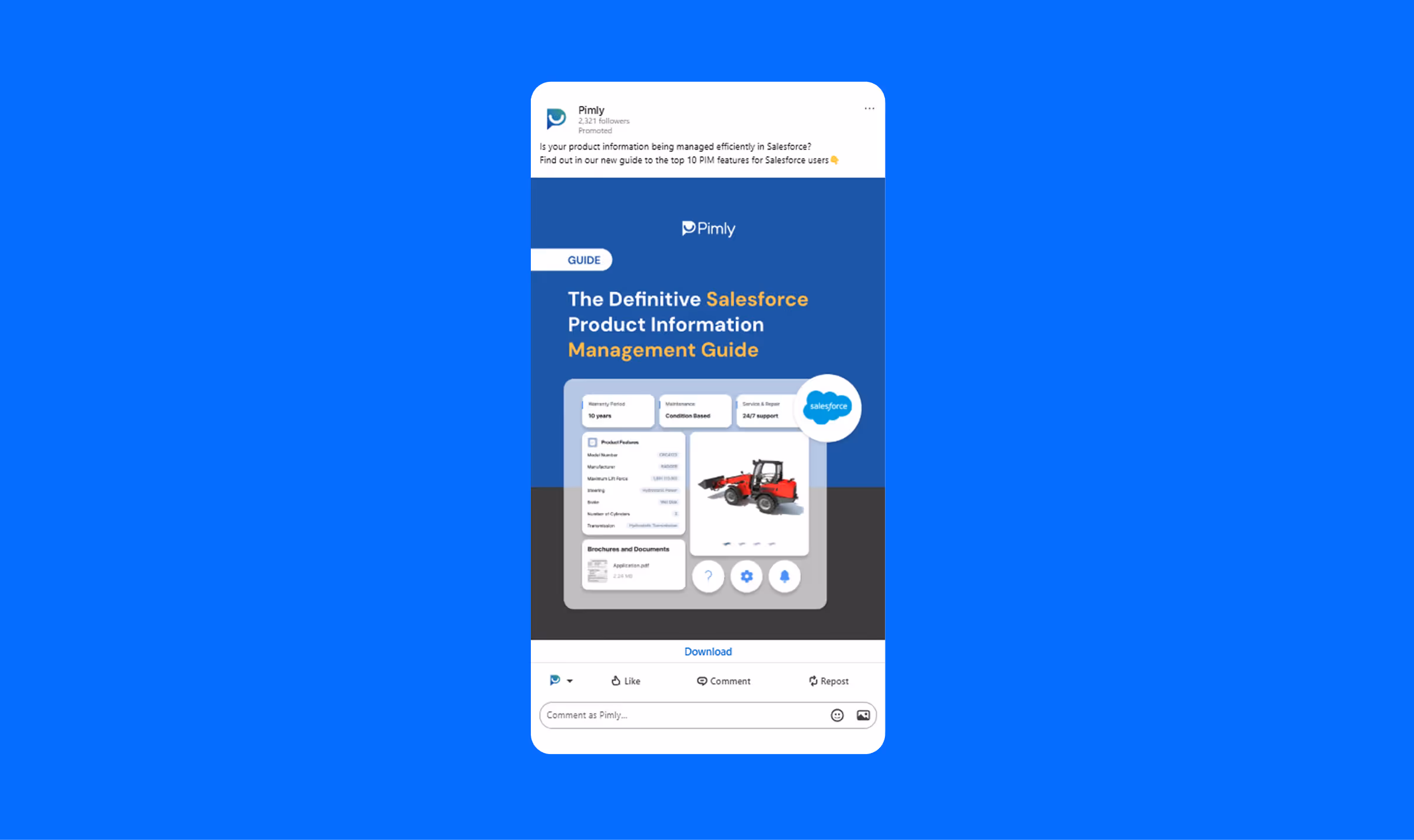 Example of an LinkedIn Document Ad Used in ToFu and Retargeting Campaigns.