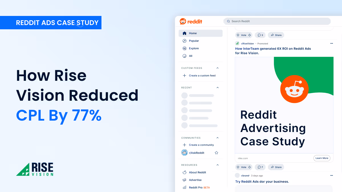 Reddit Advertising case studies cover from InterTeam