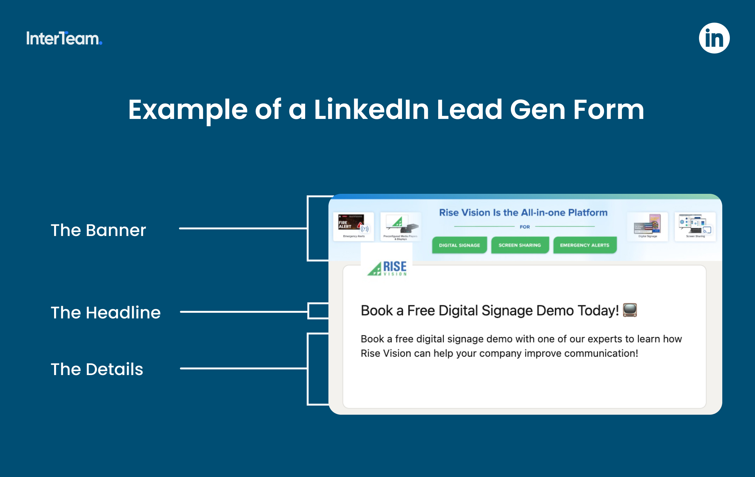 Example of a LinkedIn Lead Gen Form for B2B company
