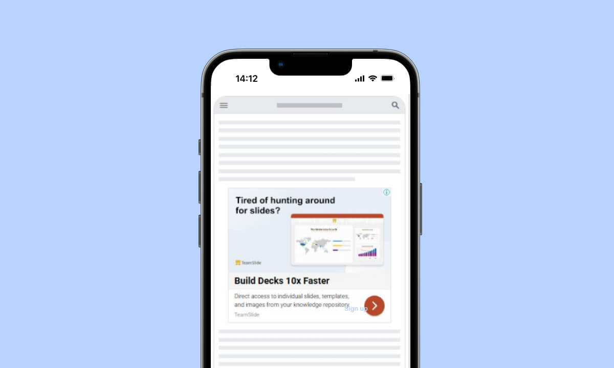 Aan image of the Google Ads mockup on a mobile screen.